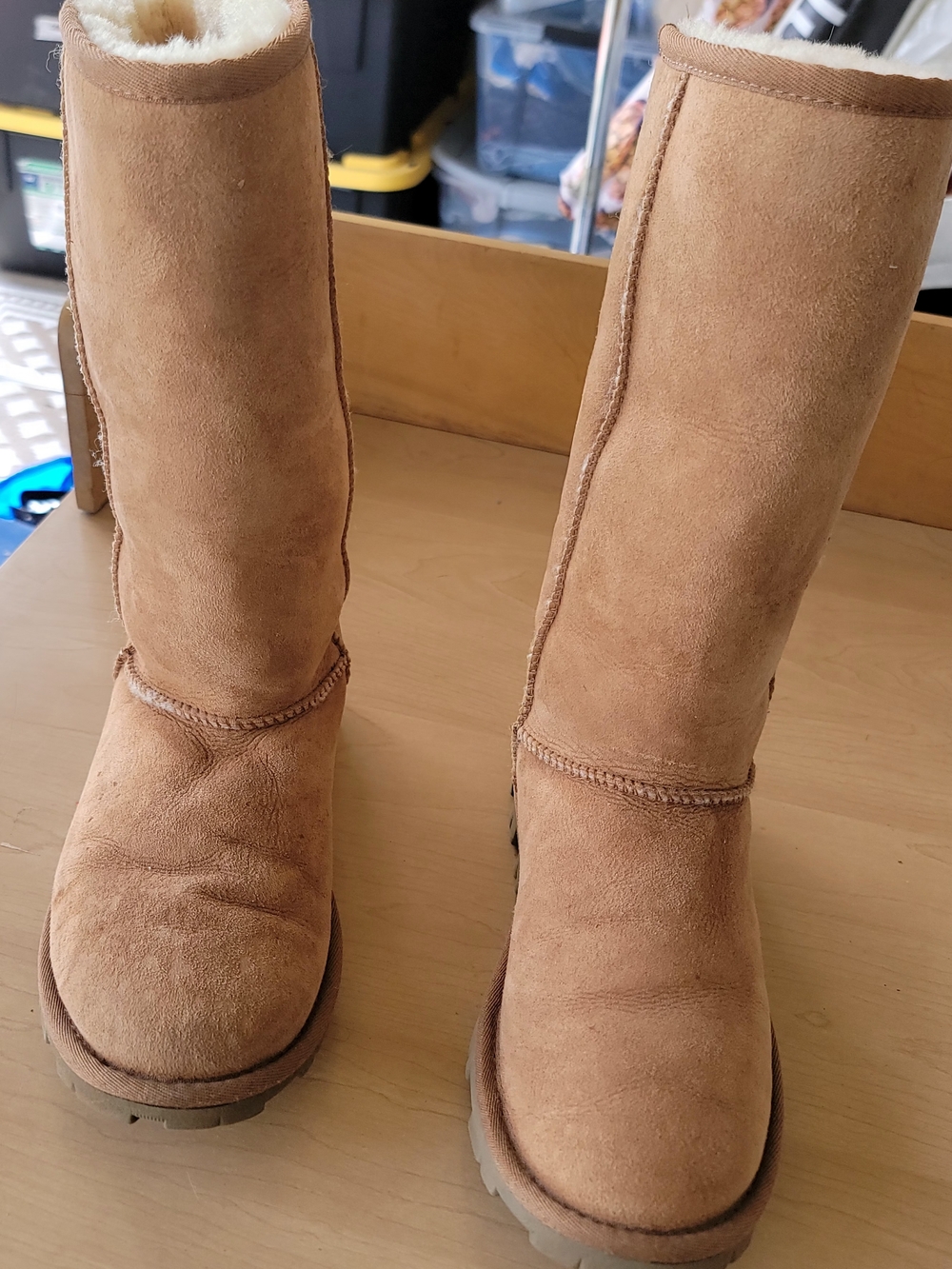 Classic Tall Suede Winter Boots in Chestnut